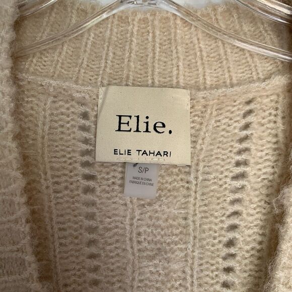 ELIE ELIE TAHARI Women Cable Knit Cardigan S/P Beige - Picture 7 of 16